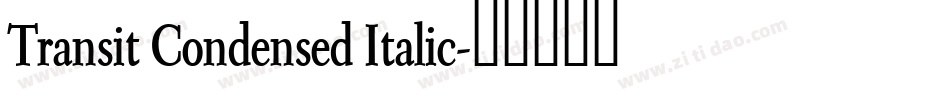 Transit Condensed Italic字体转换